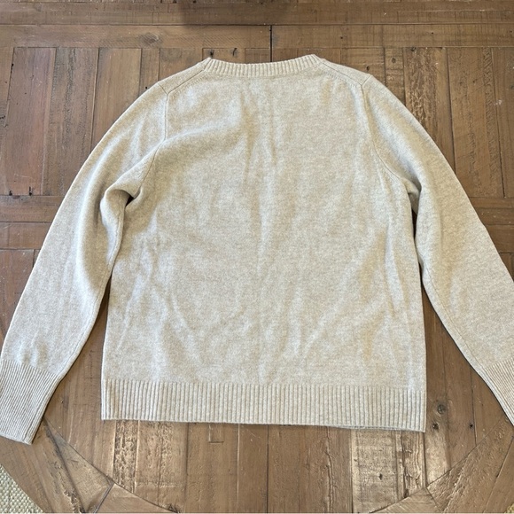 J. Crew Fair Isle Nordic Jacquard Stitch 100% Wool Sweater XL Cream White NWOT - Picture 5 of 7
